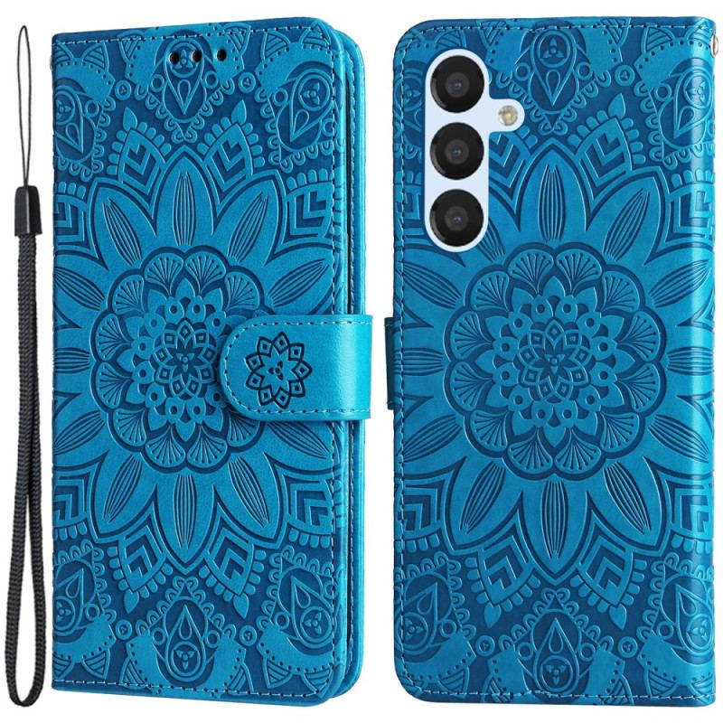 Housse Samsung Galaxy A34 5G Mandala Soleil avec Lanière