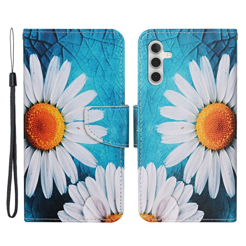 Housse Samsung Galaxy A34 5G Marguerites à Lanière