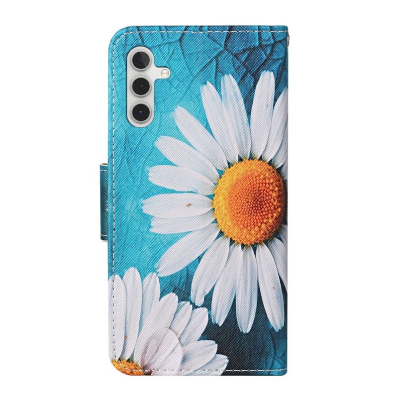 Housse Samsung Galaxy A34 5G Marguerites à Lanière