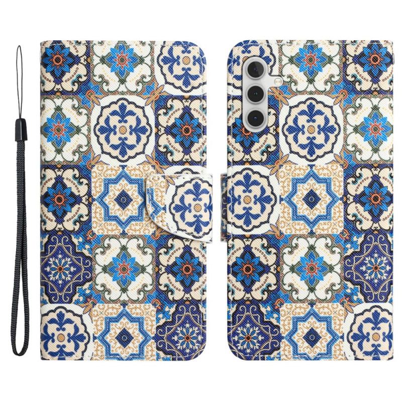 Housse Samsung Galaxy A34 5G Patchwork à Lanière