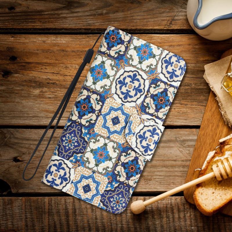 Housse Samsung Galaxy A34 5G Patchwork à Lanière