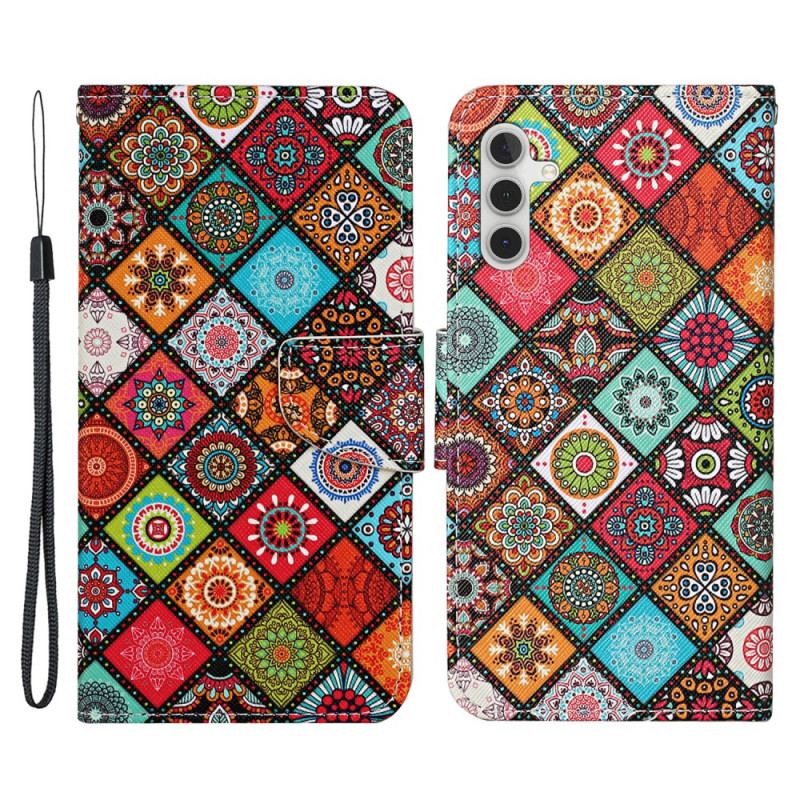 Housse Samsung Galaxy A34 5G Patchwork à Lanière