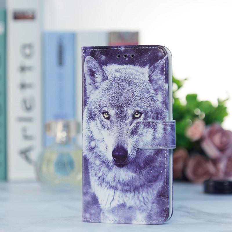 Housse Samsung Galaxy A34 5G Superbe Loup à Lanière