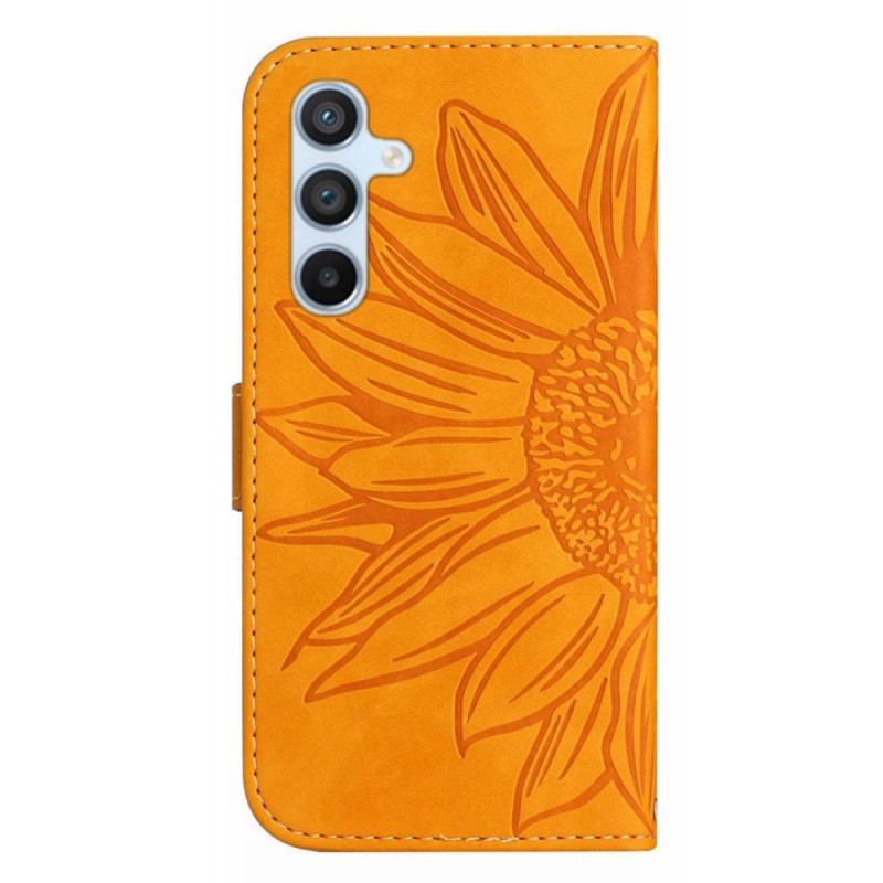 Housse Samsung Galaxy A34 5G Tournesol à Lanière