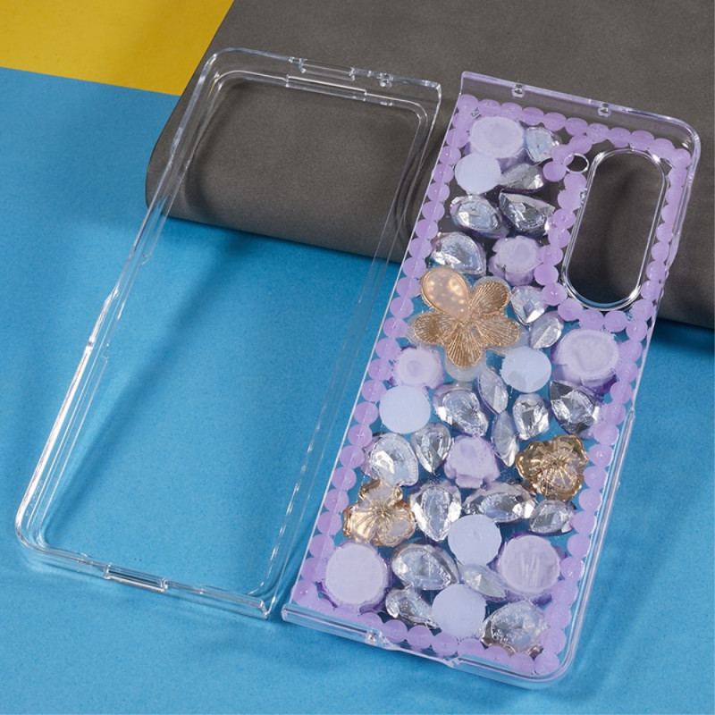 Coque Samsung Galaxy Z Fold 5 Breloques Fleurs