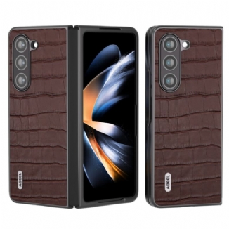 Coque Samsung Galaxy Z Fold 5 Cuir Véritable Design Crocodile