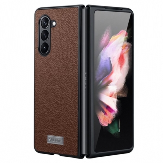 Coque Samsung Galaxy Z Fold 5 Design Cuir Litchi ABEEL