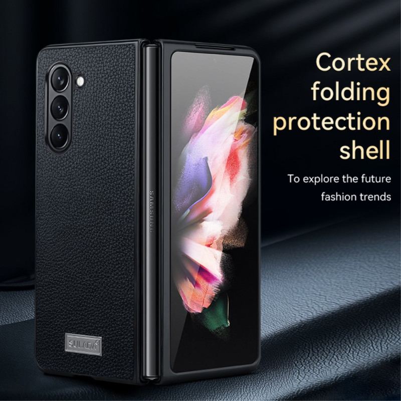 Coque Samsung Galaxy Z Fold 5 Design Cuir Litchi ABEEL