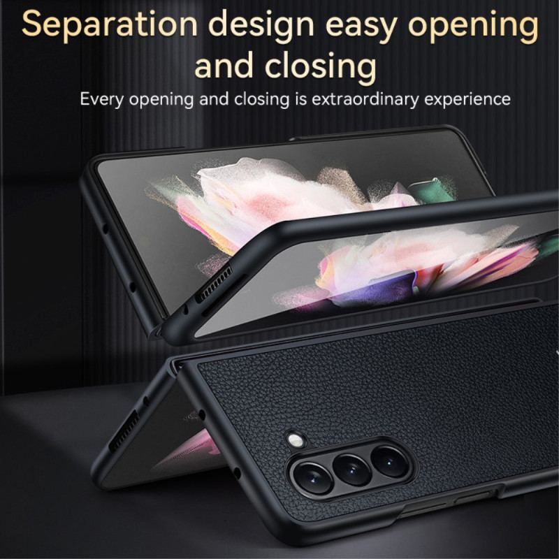 Coque Samsung Galaxy Z Fold 5 Design Cuir Litchi ABEEL