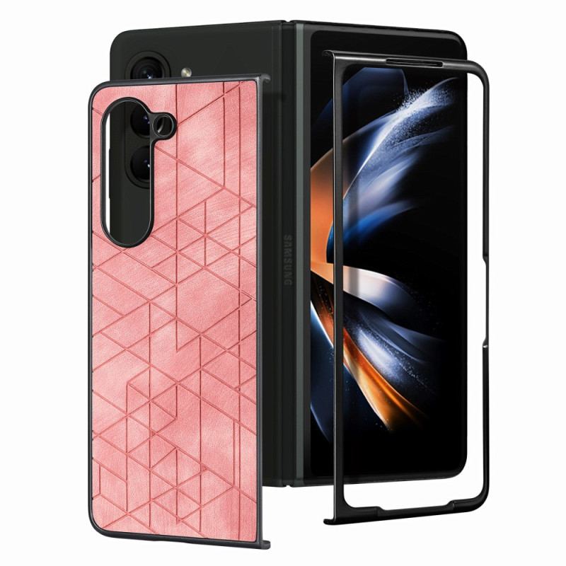 Coque Samsung Galaxy Z Fold 5 Simili Cuir Motifs Géométriques