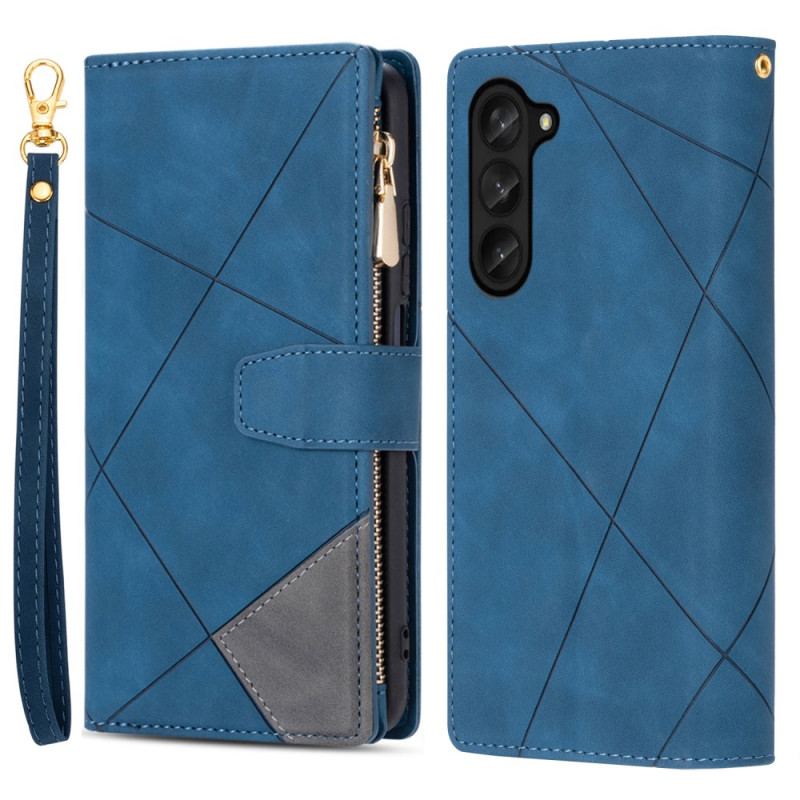 Housse Samsung Galaxy Z Fold 5 Porte-Monnaie avec Lanière