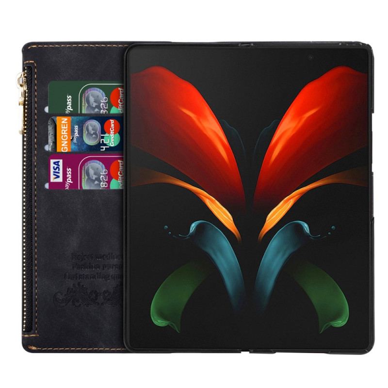 Housse Samsung Galaxy Z Fold 5 Porte-Monnaie avec Lanière