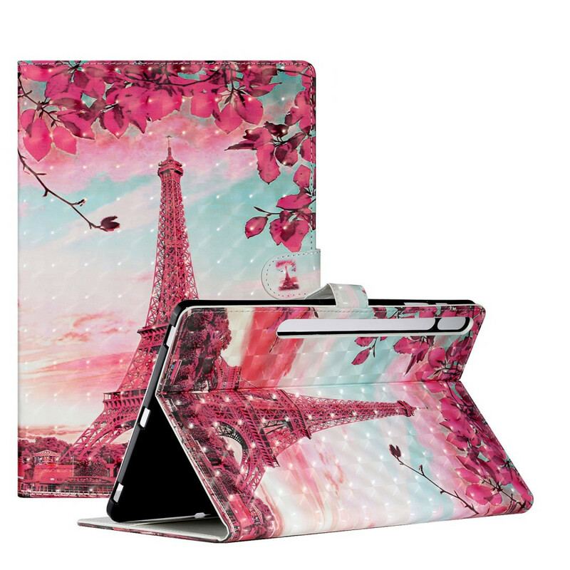 Housse Samsung Galaxy Tab S8 Plus / S7 Plus Tour Eiffel Florale