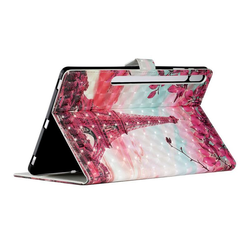 Housse Samsung Galaxy Tab S8 Plus / S7 Plus Tour Eiffel Florale