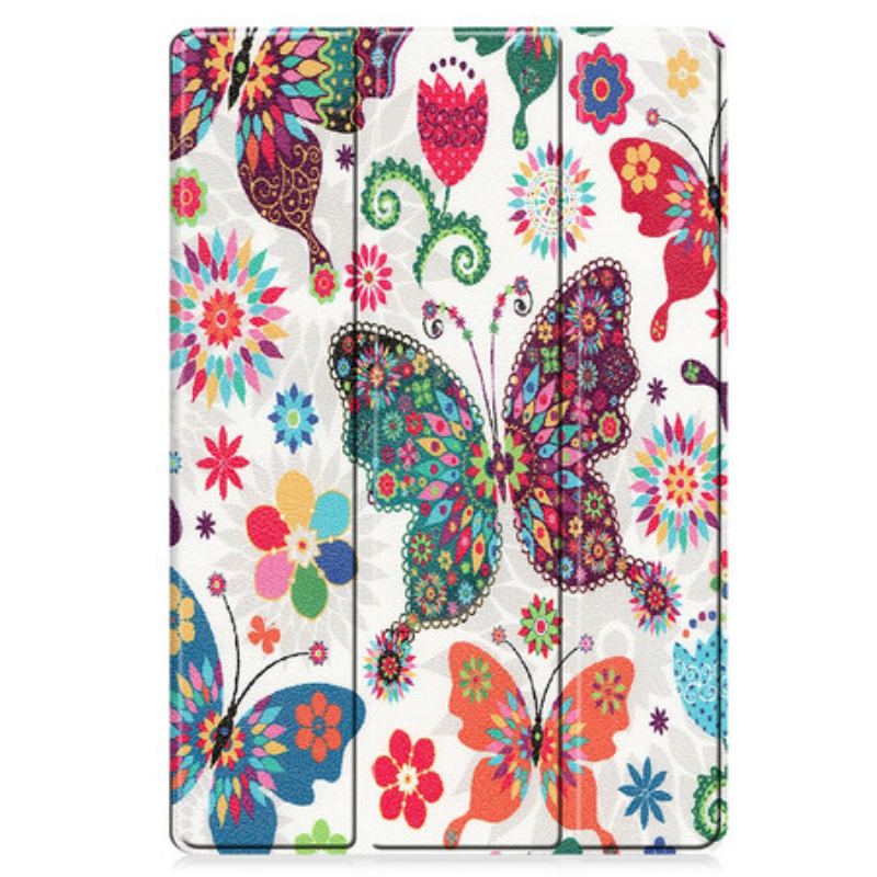 Smart Case Samsung Galaxy Tab S8 Plus / S7 Plus Renforcée Papillons et Fleurs