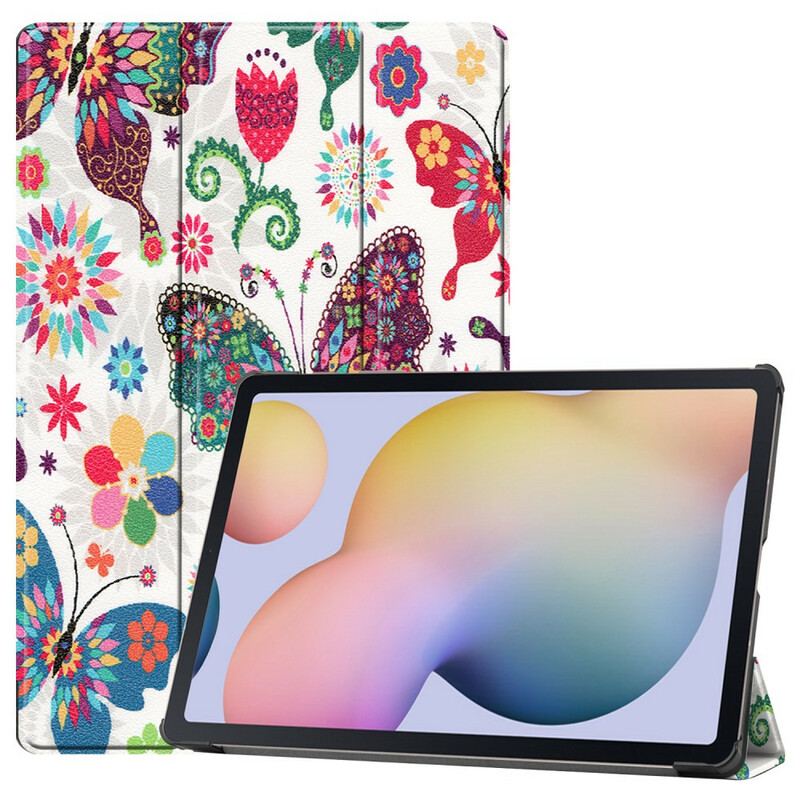 Smart Case Samsung Galaxy Tab S8 Plus / S7 Plus Renforcée Papillons et Fleurs