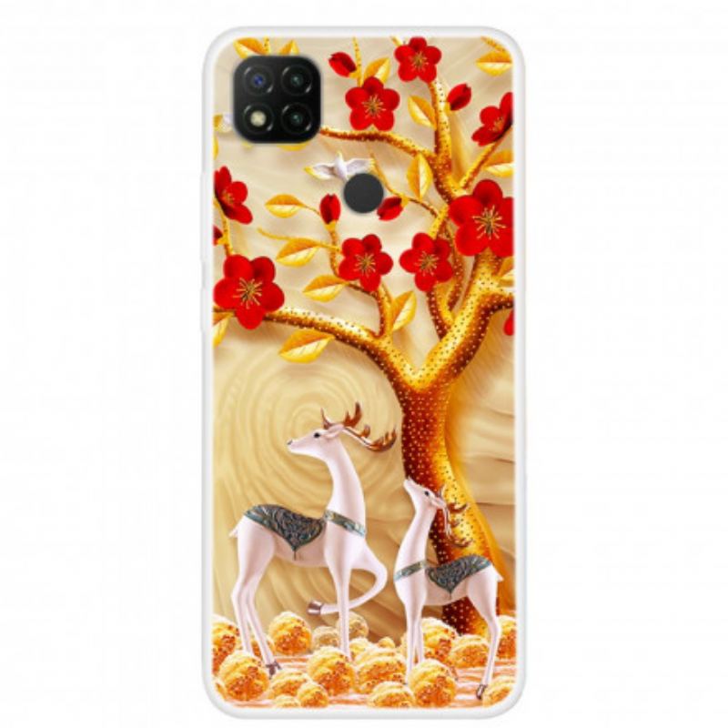 Coque Xiaomi Redmi 9C Arbre Doré