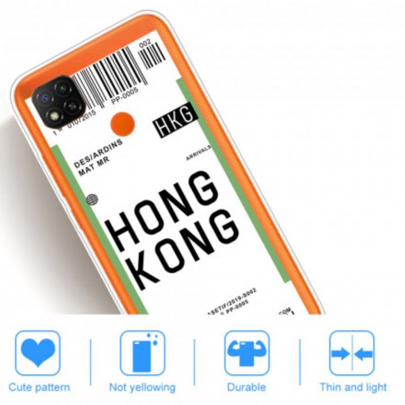 Coque Xiaomi Redmi 9C Boarding Pass to Hong Kong