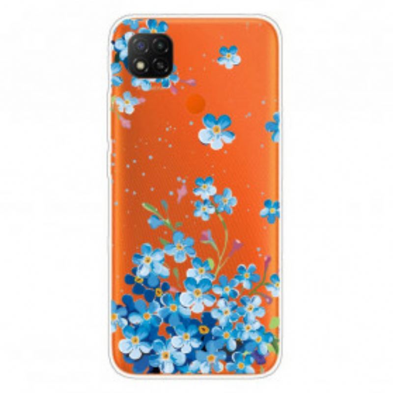 Coque Xiaomi Redmi 9C Bouquet de Fleurs Bleues