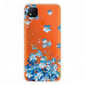 Coque Xiaomi Redmi 9C Bouquet de Fleurs Bleues