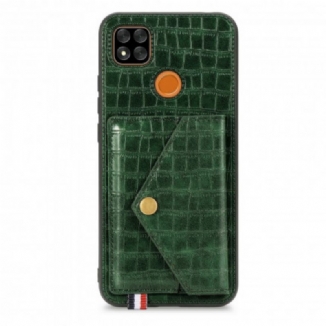 Coque Xiaomi Redmi 9C Crocodile Porte-Cartes et Support