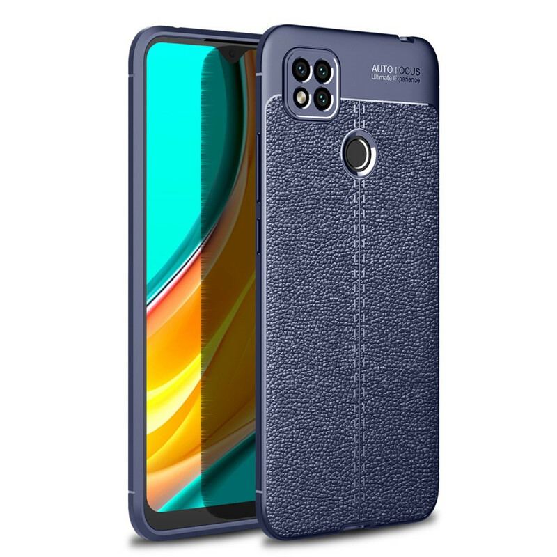 Coque Xiaomi Redmi 9C Effet Cuir Litchi Double Line