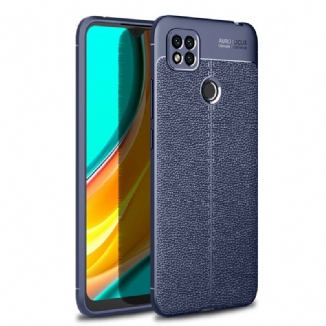 Coque Xiaomi Redmi 9C Effet Cuir Litchi Double Line