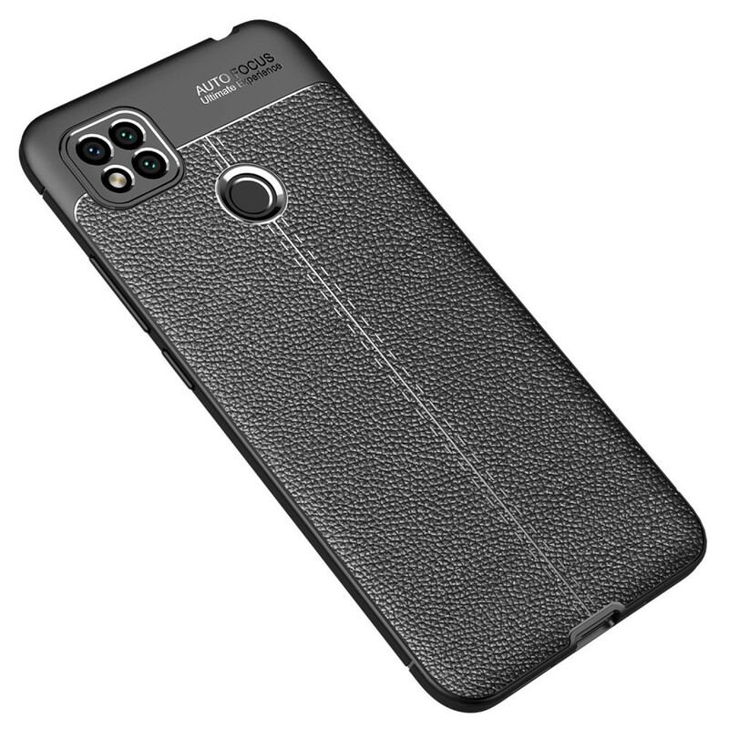 Coque Xiaomi Redmi 9C Effet Cuir Litchi Double Line