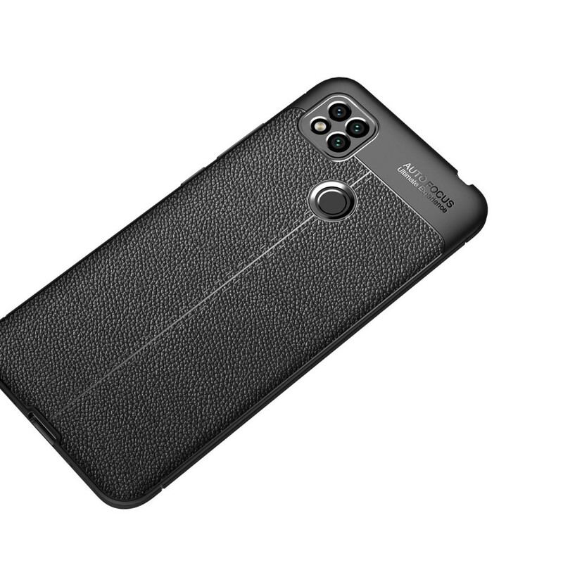 Coque Xiaomi Redmi 9C Effet Cuir Litchi Double Line