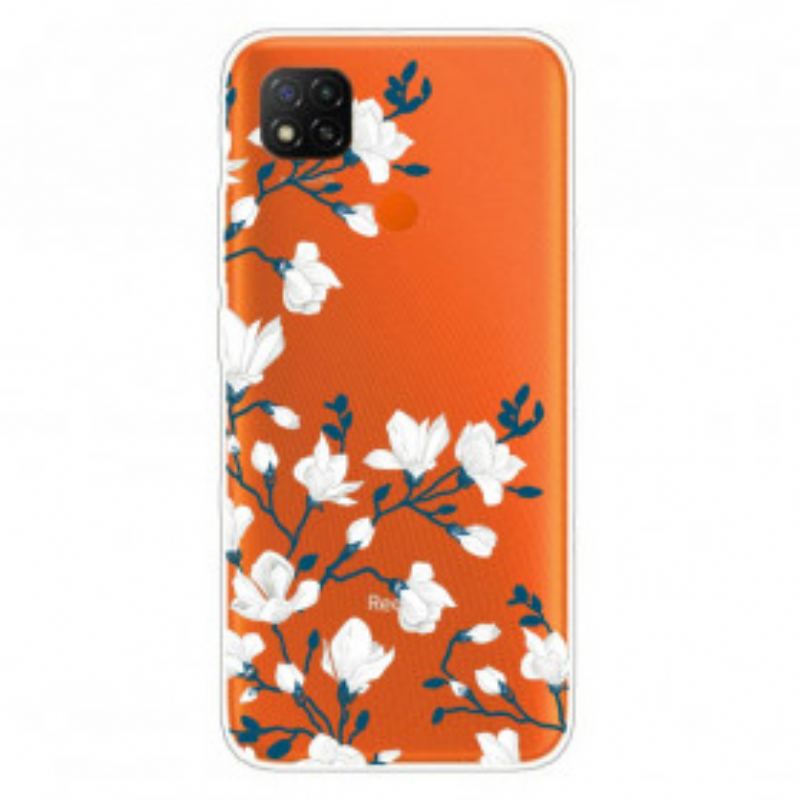 Coque Xiaomi Redmi 9C Fleurs Blanches