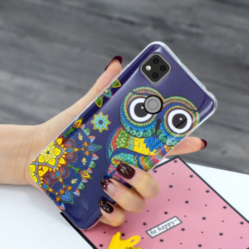 Coque Xiaomi Redmi 9C Hibou Fluorescente