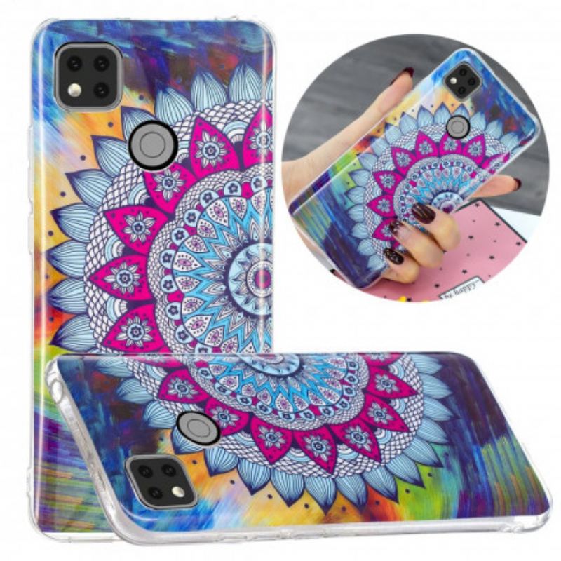 Coque Xiaomi Redmi 9C Mandala Coloré Fluorescente