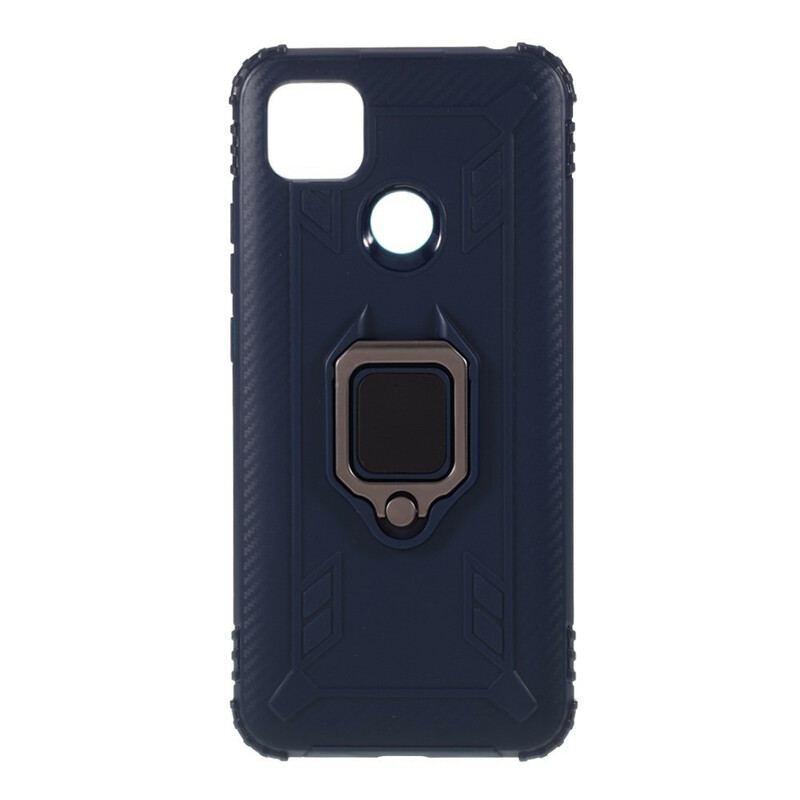 Coque Xiaomi Redmi 9C Ring Style Fibre Carbone