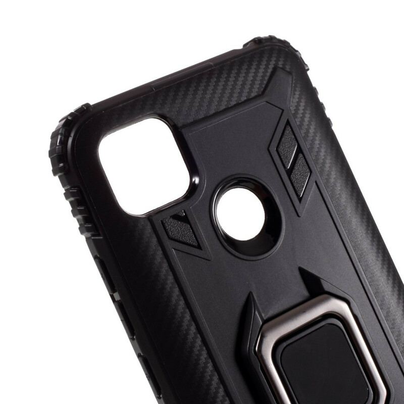 Coque Xiaomi Redmi 9C Ring Style Fibre Carbone