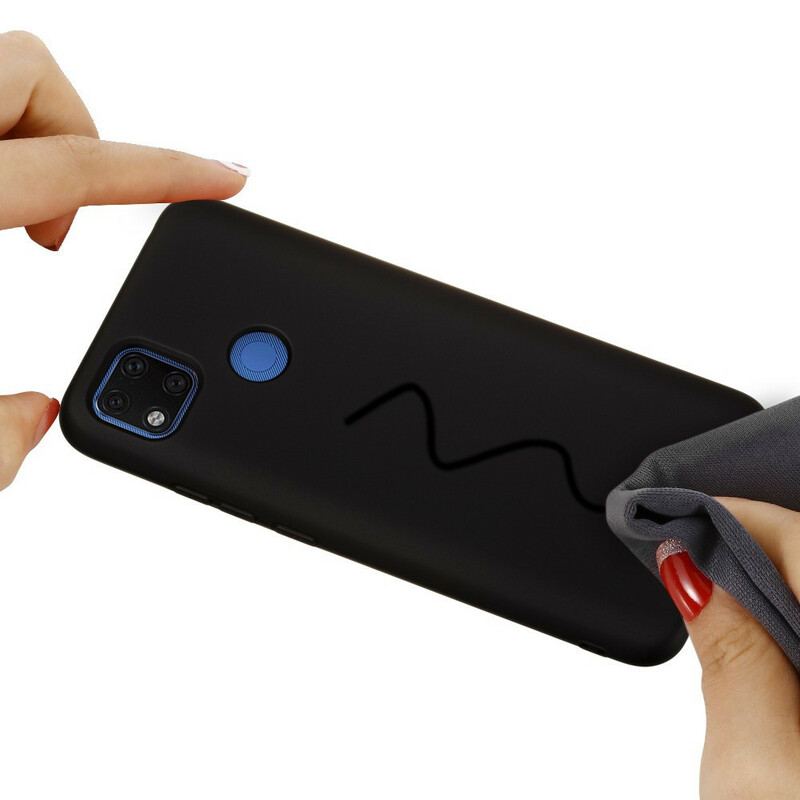 Coque Xiaomi Redmi 9C Silicone Liquide Avec Lanière