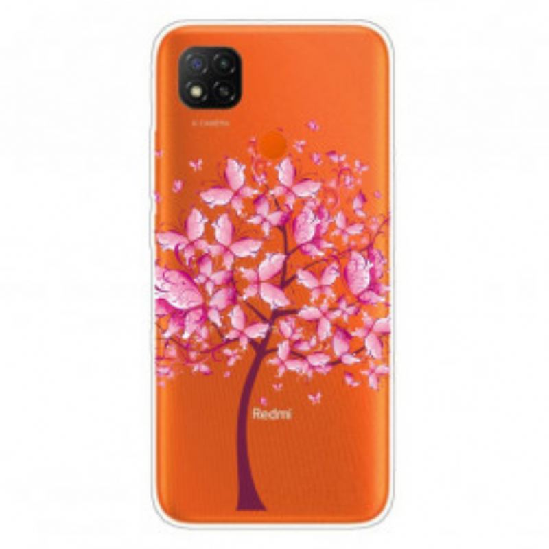 Coque Xiaomi Redmi 9C Top Arbre Rose