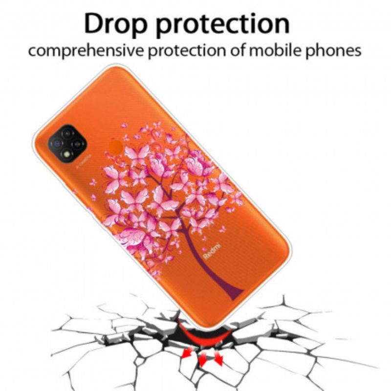 Coque Xiaomi Redmi 9C Top Arbre Rose