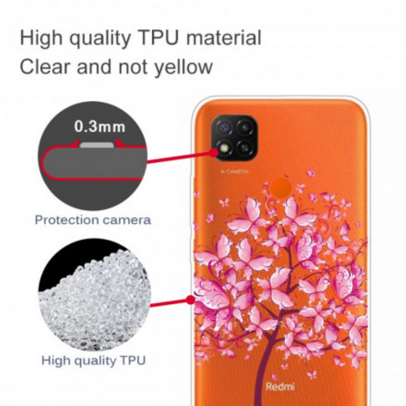 Coque Xiaomi Redmi 9C Top Arbre Rose