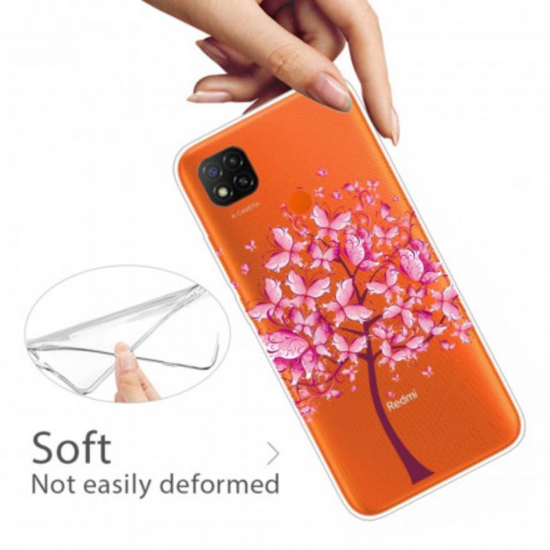 Coque Xiaomi Redmi 9C Top Arbre Rose