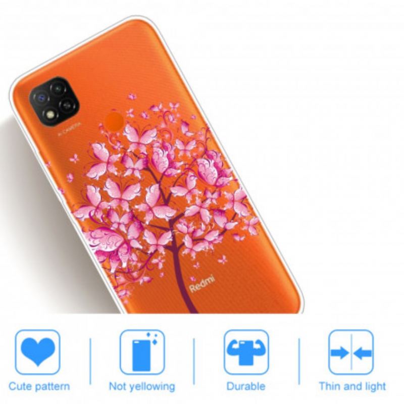 Coque Xiaomi Redmi 9C Top Arbre Rose