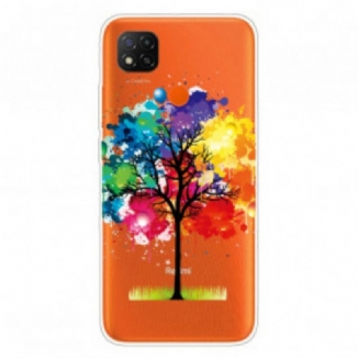 Coque Xiaomi Redmi 9C Transparente Arbre Aquarelle