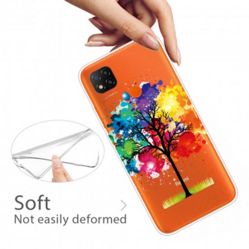 Coque Xiaomi Redmi 9C Transparente Arbre Aquarelle