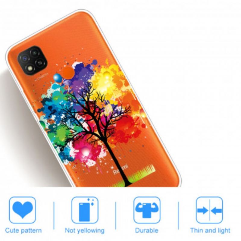 Coque Xiaomi Redmi 9C Transparente Arbre Aquarelle