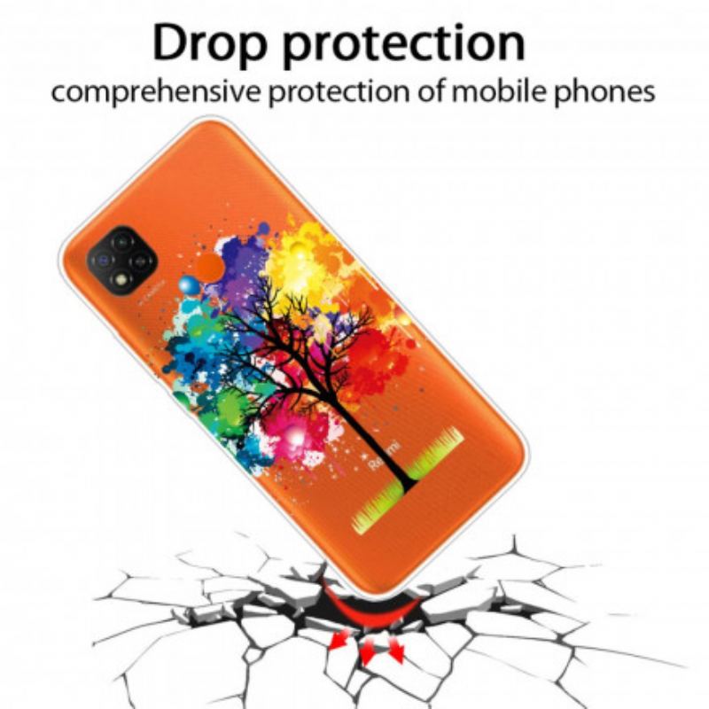 Coque Xiaomi Redmi 9C Transparente Arbre Aquarelle