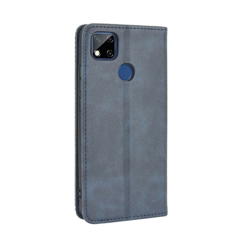 Flip Cover Xiaomi Redmi 9C Effet Cuir Vintage Stylisé