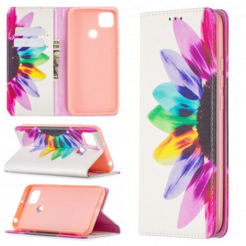 Flip Cover Xiaomi Redmi 9C Fleur Aquarelle