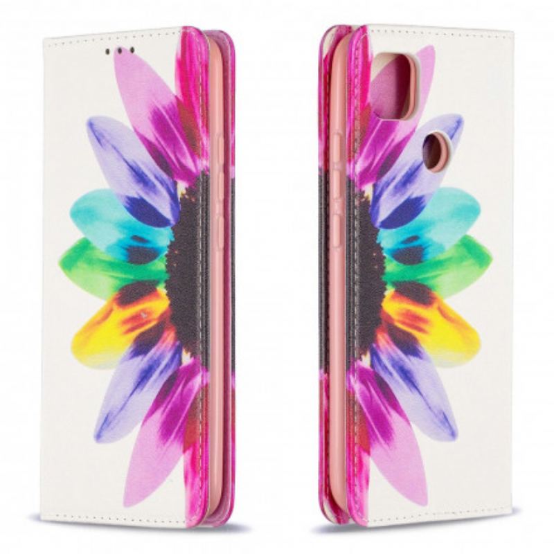 Flip Cover Xiaomi Redmi 9C Fleur Aquarelle