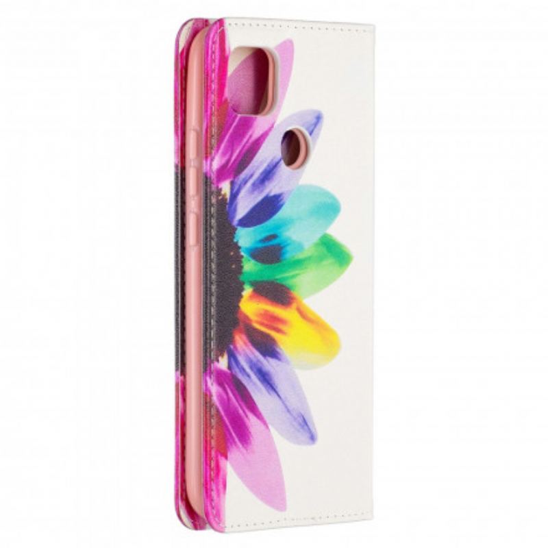 Flip Cover Xiaomi Redmi 9C Fleur Aquarelle