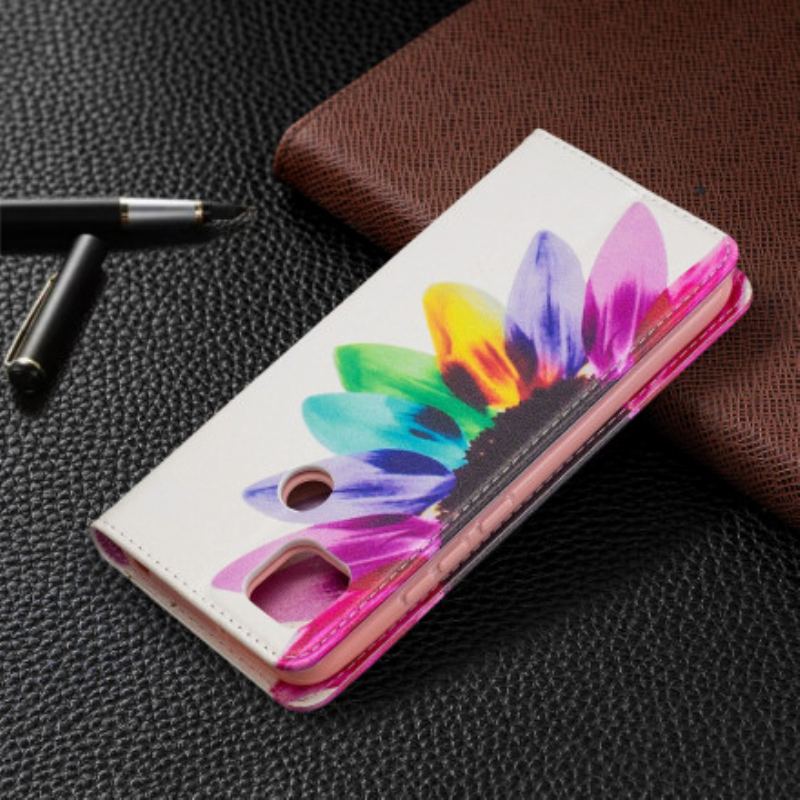 Flip Cover Xiaomi Redmi 9C Fleur Aquarelle