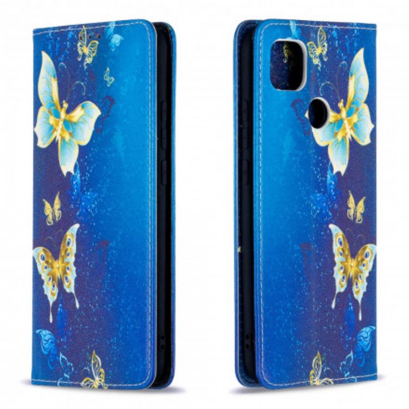 Flip Cover Xiaomi Redmi 9C Papillons Colorés